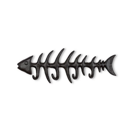 Pisos 13.5 in. Fish Bone Wall Hook, Dark Brown - Small PI2451605